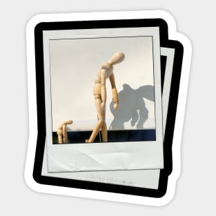 snapshot wooden mannequin Sticker